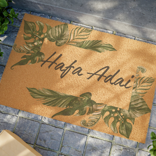 Hafa Adai Tropical Leaves Doormat