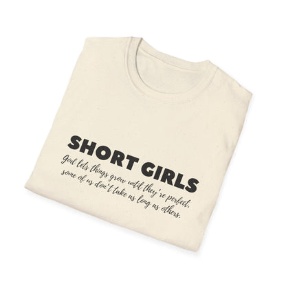 SHORT GIRLS  T😁-Shirt (Black Lettering)