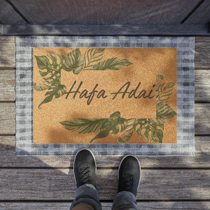 Hafa Adai Tropical Leaves Doormat