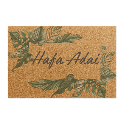 Hafa Adai Tropical Leaves Doormat