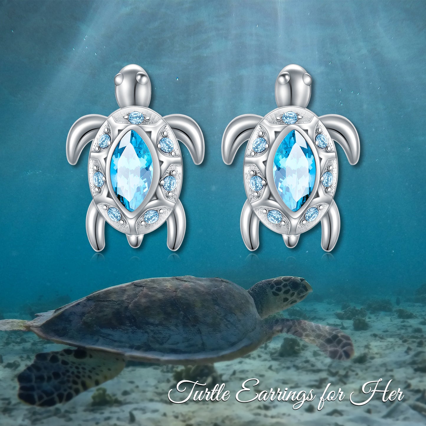 Ocean Theme Sea Turtle Stud Earrings ✨