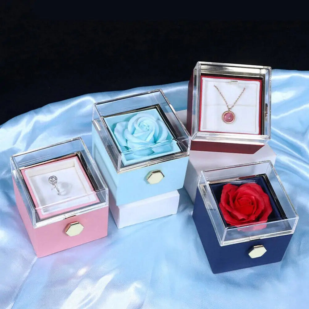 New Edition 2024 Sweetheart Eternal Rose, Rotating Jewelry Box✨🌹