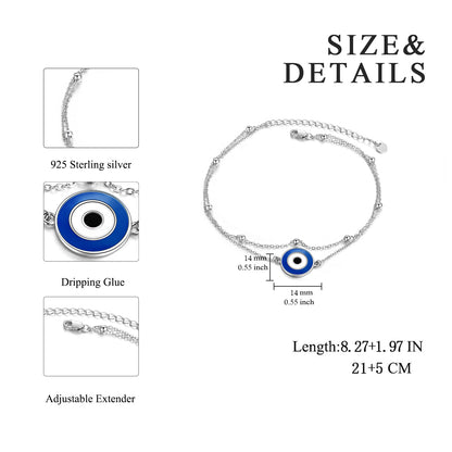 Round Evil Eye Anklet ✨